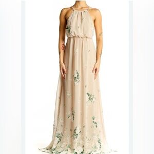 Show Me Your MuMu Beige Floral Maxi Dress